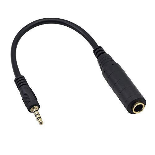 1/4" to 1/8" Adapter,6.35mm Stereo Jack to 3.5mm TRRS Male Audio Cable Connector Adapter for Amplifiers, Guitars, Pianos, Home Theater Equipment Etc.