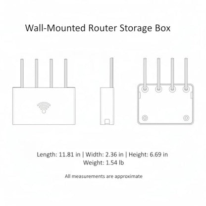 Wall-Mounted Audio-Visual Component Shelf, Carbon Steel Media Storage Rack in White, Fits 9.8 or 11.8 Inch Devices - size: 11.81 x 2.36 x 6.69 in