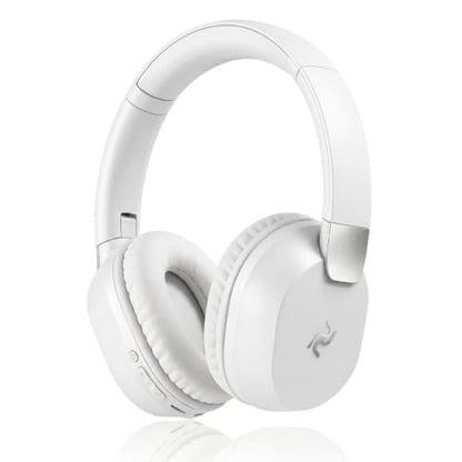 PDBEAM Wireless Foldable Bluetooth Over Ear Headphones with Mic, Micro SD Card Playback, 25H Playtime, 120H Standby, FM Radio, Lightweight for Travel, Work, Gym or Yoga - color: Gray (White / Silver)