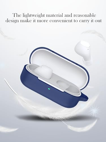 Case for Sony WF-C510 Truly Wireless in-Ear Bluetooth Earbud,Soft Protective,Shockproof, BOVUGAC Silicone Case Cover with Keychain & Cleaning Kit & Lanyard-Blue - color: Blue
