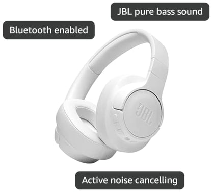 JBL Tune 760NC - Lightweight, Foldable Over-Ear Wireless Headphones with Active Noise Cancellation - White (Renewed) - color: White