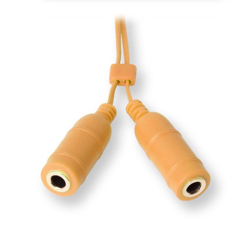 ReTrak Retractable Headphones Splitter, Orange (ETCABLESPLOR ) - color: Orange