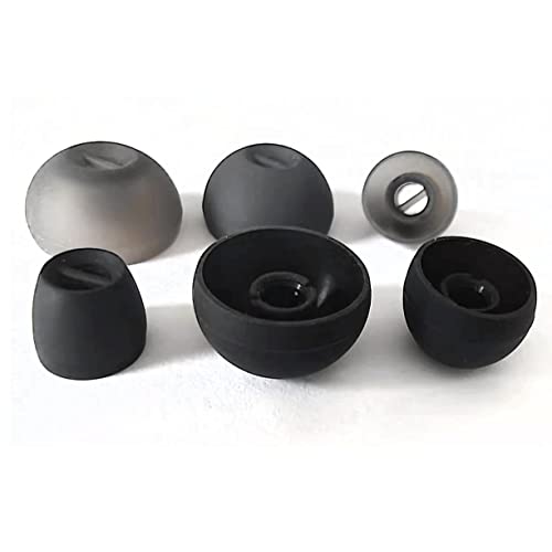 Replacement Ear Tips Universal Earbuds - Silicone Tips, Extra Small | 8 Pairs Black XS/S/M/L, Soft Noise Isolating Silicone Earbuds Replacement Accessories - color: Sennheiser - Black