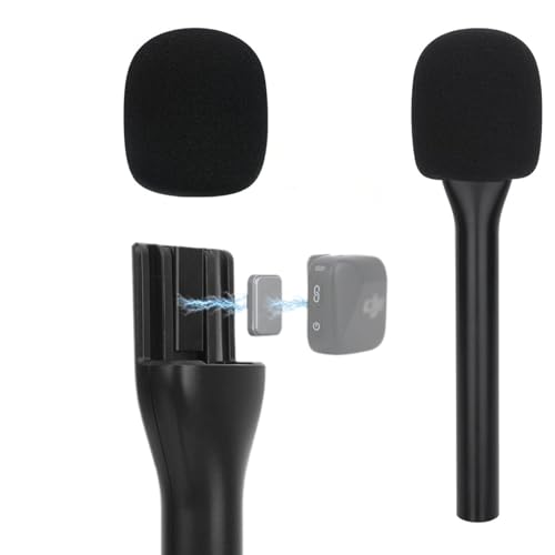 YOUSHARES Handheld Interview Microphone Holder - Iron Magnetic Slide Rail Compatible wit DJI Mic Mini / 2&Rode Wireless Go II/PRO&Insta360 Mic Air, Universal Lavalier Wireless Microphones - color: Style_B