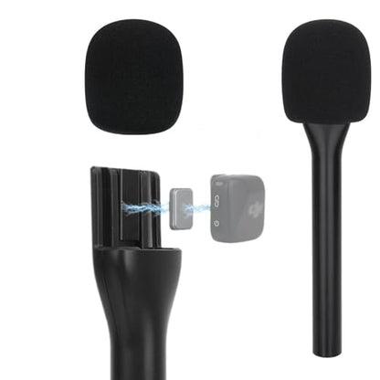YOUSHARES Handheld Interview Microphone Holder - Iron Magnetic Slide Rail Compatible wit DJI Mic Mini / 2&Rode Wireless Go II/PRO&Insta360 Mic Air, Universal Lavalier Wireless Microphones - color: Style_B