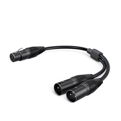 Balanced XLR Splitter Dual XLR Male to 1XLR Female XLR Y-Split Patch Cable | 2XLR to 1XLR 3Pin Microphone Splitter for Studio Preamp,Equzalizer, speaker, Patch Bay, Studio Harmonizer, 1-feet - size: 1 Female XLR to 2 Male XLR, style: 1 Pack