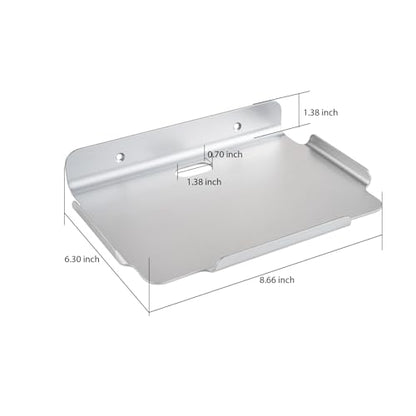 8.5''x6.3'' Deep Metal Floating Shelves,Folating Metal Wall Slelves with Lip for Speakers, Router,Camera,Plants,Wall Mounted Shelves for Bedroom,Bathroom, Living Room,Silver - color: 8.5‘’silver