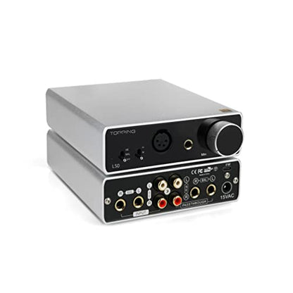 Topping L50 NFCA Headphone Amplifier, 3500mW x 3500mW HiFi SE/BAL Input Desktop Home Audio Amp 6.35mm 4 Pin XLR Iems Output Gain Switch 2 Channel Preamplifier (Silver)