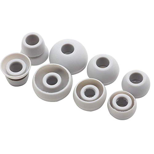 Replacement Silicone Earbuds Ear Tips Eargels Buds Set Compatible with Beats Powerbeats 3 Powerbeats 2 Wireless in-Ear Earphones (4 Pairs/Light Grey) - color: Light Grey