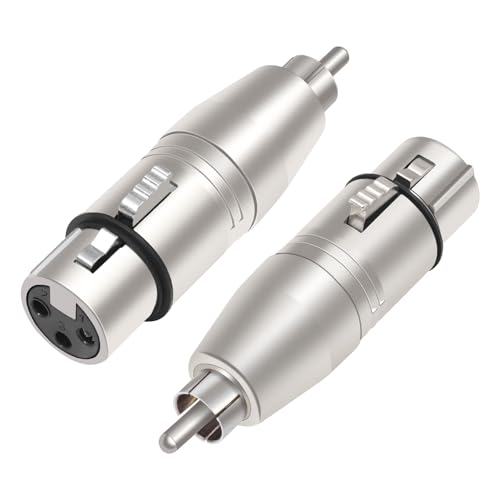 2Pack 3Pin XLR Female to RCA Male Audio Adapter,Balanced XLR Input to Unbalanced RCA Output Audio Connector for Mixer,Power Amplifier,Audio Player - color: RCA M To XLR F