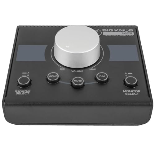 Mackie Big Knob Passive (Non-Powered) 2x2 Studio Monitor Controller – Signal Attenuator for Pro Audio | Passive audio path with 2x2 monitor switching for volume control, source selection and monitor mixing - size: Passive 2x2