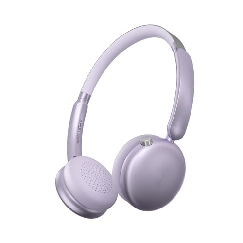 LORELEI Q60 Wireless Bluetooth On-Ear Headphones Lightweight ，Built-in Micphone, 40 Hours Up Battery Life, Bass Mode, Memory Earmuffs (Purple) - color: Purple