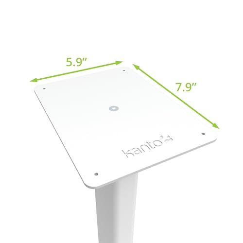 Kanto ST28 28” Universal Floor Speaker Stands for Bookshelf Speakers up to 30 lbs | Improved Sound | Hidden Cable Management | Timeless Design | Pair | White w/White MDF Base - size: 28 Inches - White
