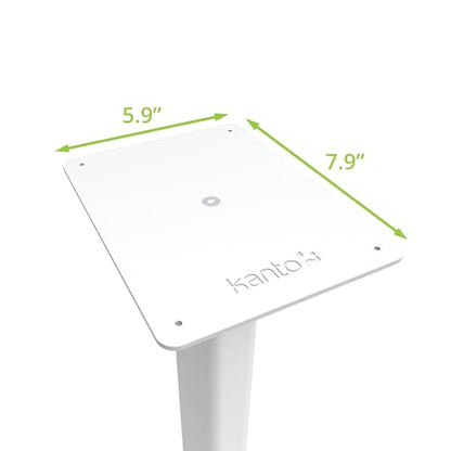 Kanto ST28 28” Universal Floor Speaker Stands for Bookshelf Speakers up to 30 lbs | Improved Sound | Hidden Cable Management | Timeless Design | Pair | White w/White MDF Base - size: 28 Inches - White