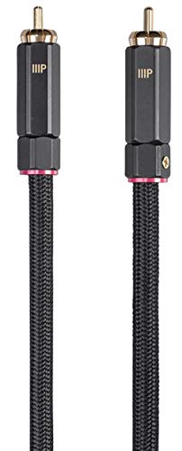 Monoprice Onix Series Digital Coaxial Audio/Video RCA Subwoofer CL2 Rated Cable, RG-6/U 75-ohm 15ft, Black & Gold Plated Speaker Banana Plugs – 5 Pairs – Closed Screw Type