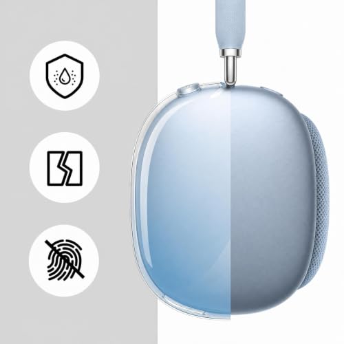 MOLOPPO Case Cover for AirPods Max 2/1 (2026/2024/2020), Gradient Blue | Soft TPU Clear Anti-Scratch Protective Cover, Transparent Accessories for AirPods Max, Ultra Protective - color: D-Gradient Blue