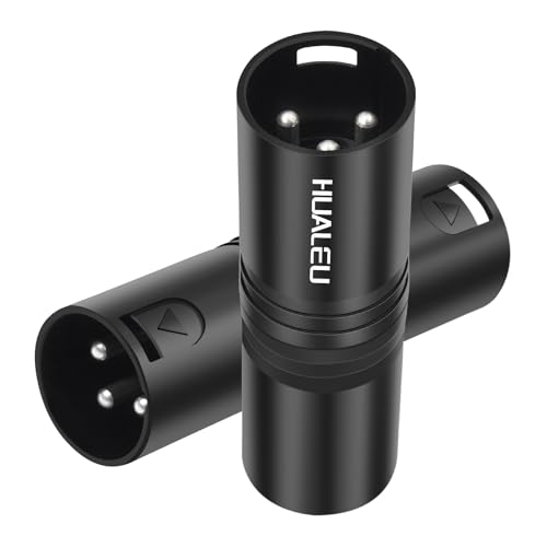 3Pin XLR Male to Male Adapter, Mic,Amplifier, Mixer XLR 3-Pin Microphone Cable Connectors Adapter-2Pack - color: XLR Male to Male