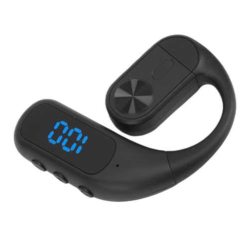 Zopsc Wireless Earpiece, Bluetooth Single Ear Hook Headset, Noise Canceling Mic, Digital Display Hands Free Earpiece for Driving Office, Black - color: Black