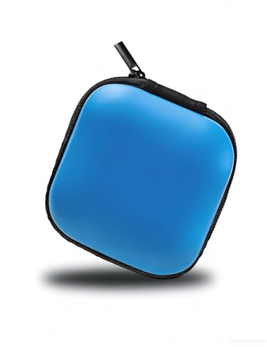 MAS CARNEY Earphone Case, Headphone Earbud Hard Protective Carrying earplug Case Bag for Wired Earphones MP3 Small Items - color: Blue, style: Square