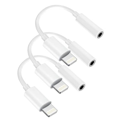 [Apple MFi Certified] 3 Pack for iPhone 3.5mm Headphones Adapter, Lightning to 3.5 mm Headphone/Earphone Jack Converter Audio Aux Dongle Compatible with iPhone 14 13 12 11 Pro XR XS Max X 8 7 - size: 3Pack