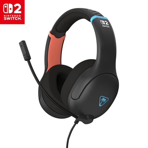 Turtle Beach Airlite Fit Wired Gaming Headset for Nintendo Switch 2, Lite | Works with Nintendo Switch OLED, Flip-to-Mute Mic, Comfortable Ear Cushions, 40mm Speakers, Lightweight, Charcoal Blue & Red - color: Charcoal Red/Blue