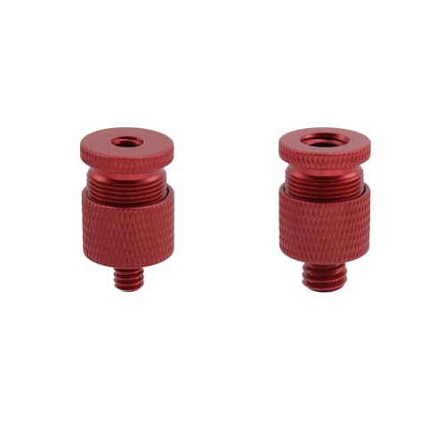 Oedema 8 Pcs Mic Thread Adapter Kit 5/8 to 3/8 Mic Screw Adapters 1/4 to 5/8 Mics Adapter Microphone Stand Adapter for Microphone, Red - color: Red
