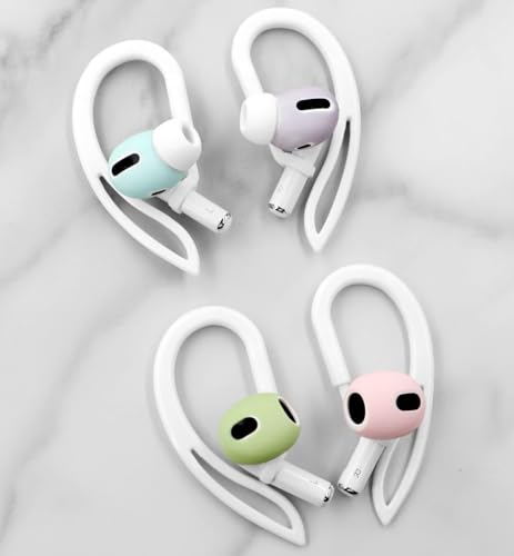 3 Pairs Ear Hooks for AirPods Pro 3 (2025) AirPods Pro 2/1 AirPods 3/2/1 [360° Rotatable Multi-Dimensional Adjustable] Silicone Soft Anti-Slip Sports Clamp (Transparent & Pink & White) - color: Transparent & Pink & White