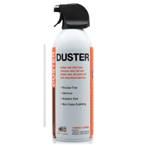 Compressed Air Duster for Computers, Made in USA, 10oz, 1 PC | Klear Concepts Canned Air for Electronics & Automotive, Removes Dust & Debris in Hard to Reach Areas, With Precision Straw