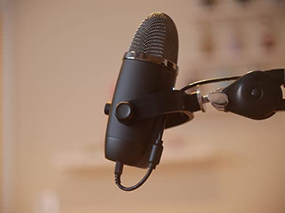 Blue Yeti X Microphone Mount 3/8" Adapter, Boom Arm Attachment, Durable Threaded Mic Arm Mount, Microphone Holder, Slim Profile (Black) - color: Black