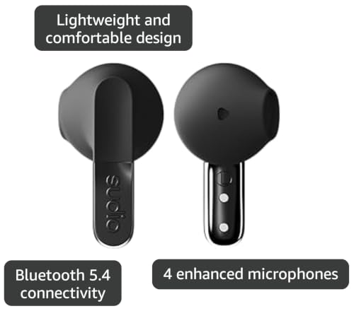 Sudio N3 True Wireless Bluetooth On-Ear Earbuds – High-Definition Sound, 30-Hour Playtime, Clear Calls, Sweat & Splash Resistant, Eco-Friendly Recycled Plastics (Black) - color: Black
