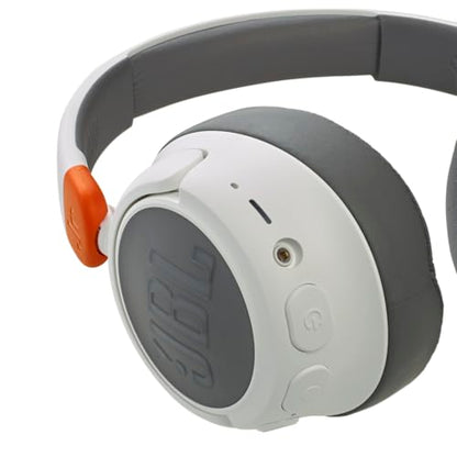 JBL JR 460NC - Cancelling Kids Headphones - White | JBL Safe Sound, Active Noise Cancelling, Communicate with built-in mic, Up to 20-hour battery life and quick recharging