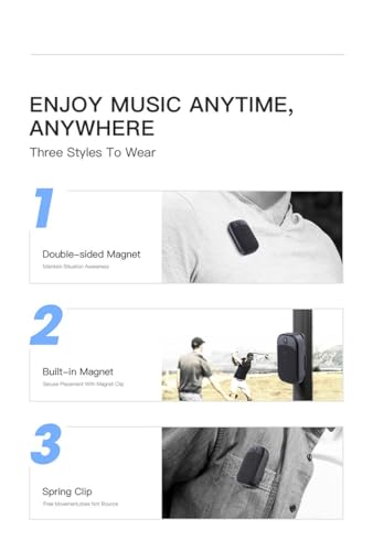 Portable Bluetooth Speaker Clip-On Compatible with Samsung Galaxy S23/ Ultra/Plus/ 5G Wireless IPX5 Quick Stereo & Mic Setup Magnet Mount/ 18 Hours+ Indoor/Home/Party/Outdoor/Beach/Travel