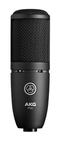 AKG Pro Audio P120 - Affordable 2/3-Inch Diaphragm Condenser Microphone for Clear Vocals & Instruments. Studio Recording or Live. XLR Connector. Black | Key details: Audio P120, Affordable 2/3 Inch Diaphragm Condenser Microphone - style: P120