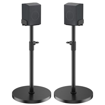 Speaker Stands Pair for Samsung Q990H/Q990F/Q990D/Q930H/Q930F Rear Speakers | Compatible With Samsung Q Series Speakers, 33.5″–40.5″ Height Adjustable, Built-in Cable Management, Weighted Base Stability