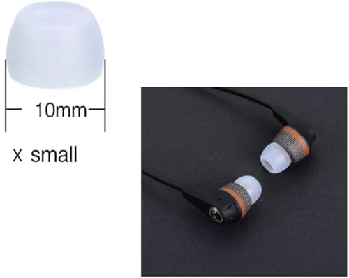Zotech Clear Ear Tips for in-Ear Headphones, Extra Small Kids Size 10 Pairs Soft Silicone Earbuds Tips Eartips with 3.8mm Connector Hole, Fit Most in-Ear Earbuds(Inner Hole 3.8mm -4.8mm) (Extra Small) - size: Extra Small