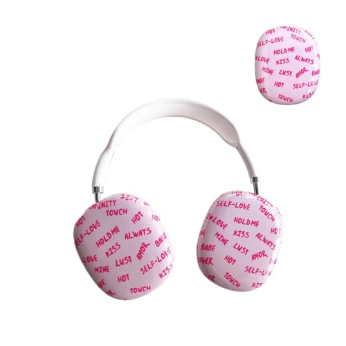 Case Compatible with AirPods Max Headphones, Soft TPU Cute Pink Pattern Anti-Scratch Protective Ear Cup Covers Headphone Cases for Woman Kids - color: Pink