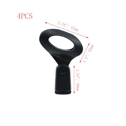 4Pcs Microphone Clip Rubber Flexible Mic Holder, Black, Egg-shaped | Handheld Wireless, Adjustable Angle, Inner Diameter Range 30-50mm - style: Black, Egg-shaped