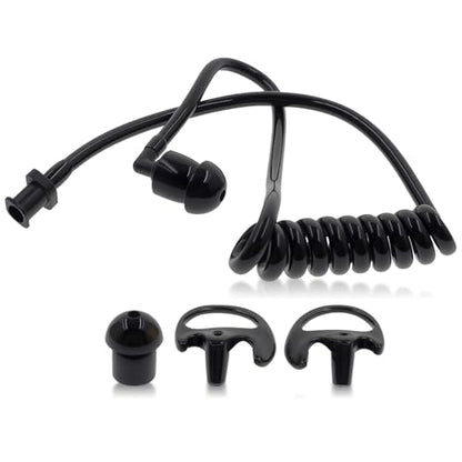 AUTOKYA Pair Black Accoustic Ear Tube Black Medium Earmold for Police Radio Earpiece