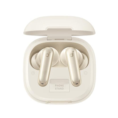 Soundcore P40i by Anker Noise Cancelling Earbuds with Adaptive ANC | Heavy Bass, 60H Playtime, 2-in-1 Case and Phone Stand, IPX5, Wireless Charging, Bluetooth 5.3 - color: Oat White