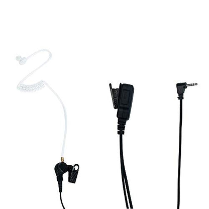 1 Pin 2.5MM Nipple Covert Acoustic Tube Earpiece Headset with MIC PTT for Motorola Talkabout Walkie Talkie 2 Way Radio MH230R T200 T260 T460 T600 MR350R MT350R MS350R 2 Pack | 2-Pack, nipple earbud, acoustic tube, PTT mic, 2.5mm 1-pin; Compatible with Mot