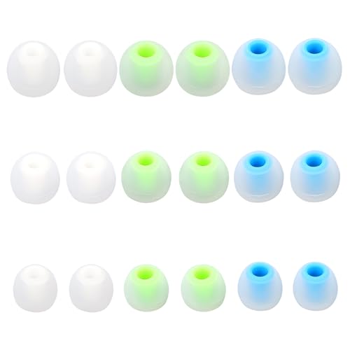 Silicone Replacement Earbud Tips - Fit Most In-Ear Earbuds (Inner Hole 3.8mm - 5.1mm) - 9 Pairs S M L - color: multicolour/08