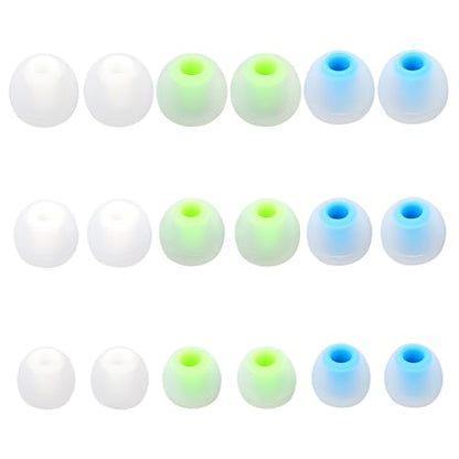 Silicone Replacement Earbud Tips - Fit Most In-Ear Earbuds (Inner Hole 3.8mm - 5.1mm) - 9 Pairs S M L - color: multicolour/08
