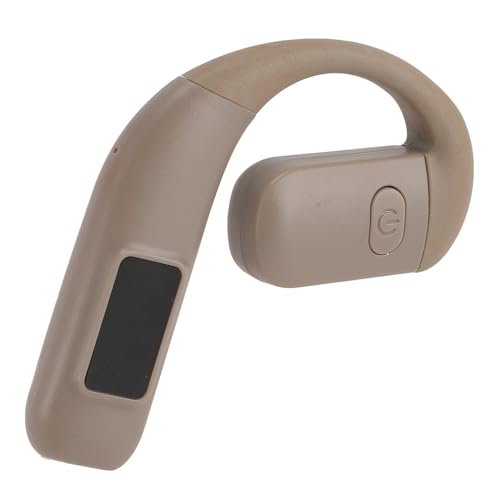 GOWENIC Bluetooth 5.5 Headset, Wireless Single Ear Earpiece with Noise Cancelling, Rotatable Microphone, Battery Display for Outdoor Sports Calls (Gray) - color: Gray