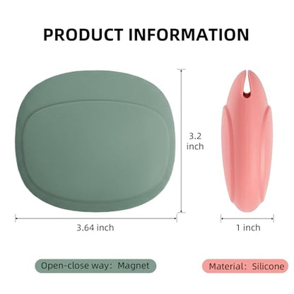 4 Pack Magnet Silicone Bags for AirPods, Wired/Wireless Earbuds, Headphones - Tech Pouch Organizer for Charging Case, Travel Storage Cover for AirPods 1/2/3/4/Pro, 2Red+2Green