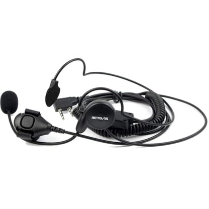 Retevis Behind Head Walkie Talkie Headset, for RT22/RT68/RT21/H777/RT68H | with Boom Mic, Compatible with Pxton, Baofeng, Kenwood Walkie Talkie, Two Way Radio Headset with Finger PTT(1 Pack)