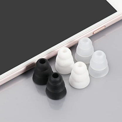 Replacement Triple Flange Ear Tips Earbuds Silicone for in Ear Headphones in-Ear Hole 4.0mm,Silicone - color: T