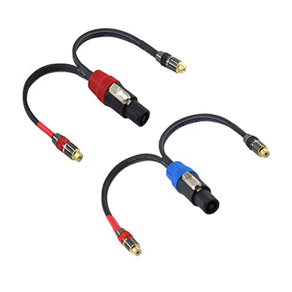 WJSTN Speak-on 4-Pole to Dual RCA Break Out Splitter Cable Speakon Splitter Cable,for Speaker (Speakon to RCA) - style: Speakon to RCA