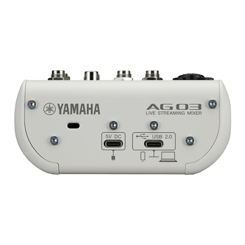 Yamaha AG03MK2 White 6-Channel Live Streaming Loopback Mixer/USB Interface with Steinberg Software Suite | Steinberg Software Suite - color: White, style: AG03 MK2