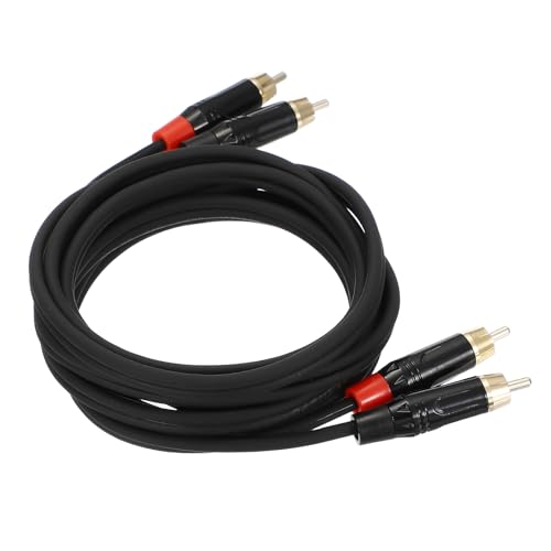MECCANIXITY 2RCA Male to 2RCA Male Audio Stereo Cable, 6.6 ft RCA Subwoofer Cable with Gold Plated Plugs for Home Theater, HDTV, Amplifiers, Speakers, Black Cable Black Shell - color: Black/Black, size: 6.6 ft
