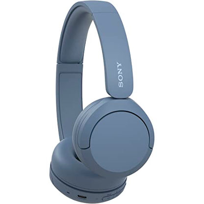Sony WH-CH520 Best Wireless Bluetooth On-Ear Headphones with Microphone for Calls and Voice Control, Up to 50 Hours Battery Life with Quick Charge Function, Includes USB-C Charging Cable - Blue - color: Blue
